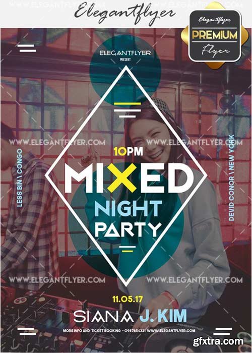 Mixed Party V30 Flyer PSD Template + Facebook Cover