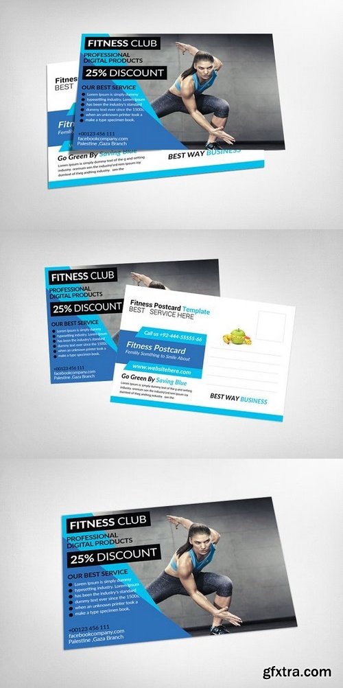 CM - Fitness Postcard Psd Template 1242043