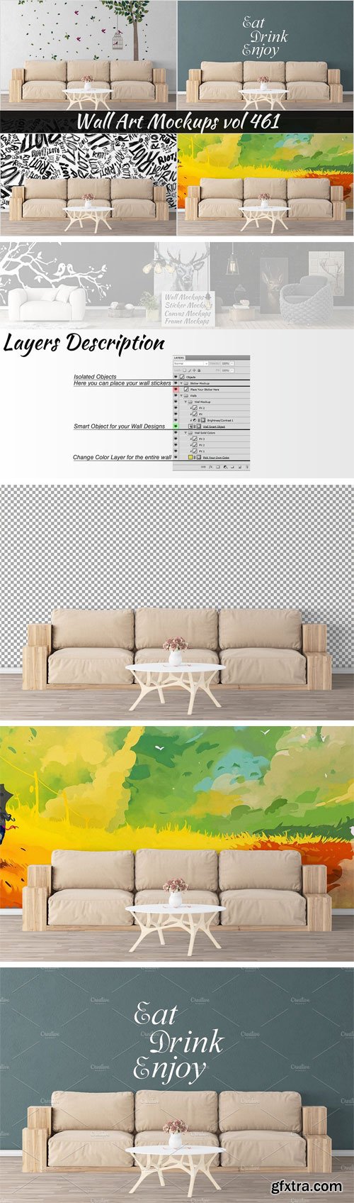 CM 1501438 - Wall Mockup - Sticker Mockup Vol 461