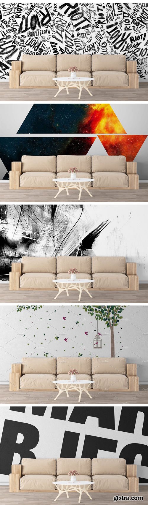 CM 1501438 - Wall Mockup - Sticker Mockup Vol 461