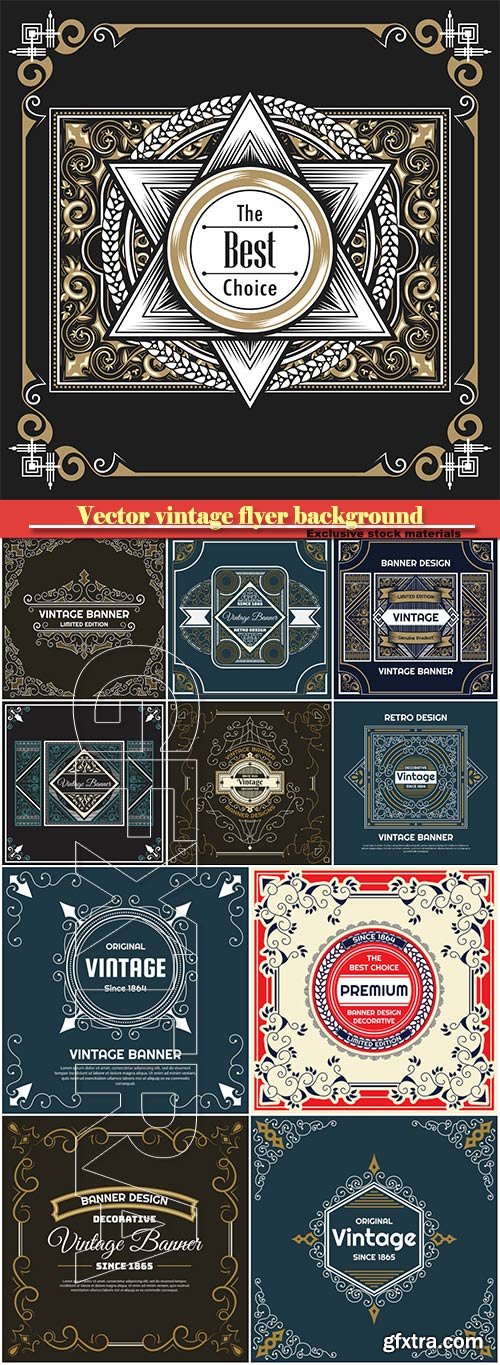Vector vintage flyer background design template
