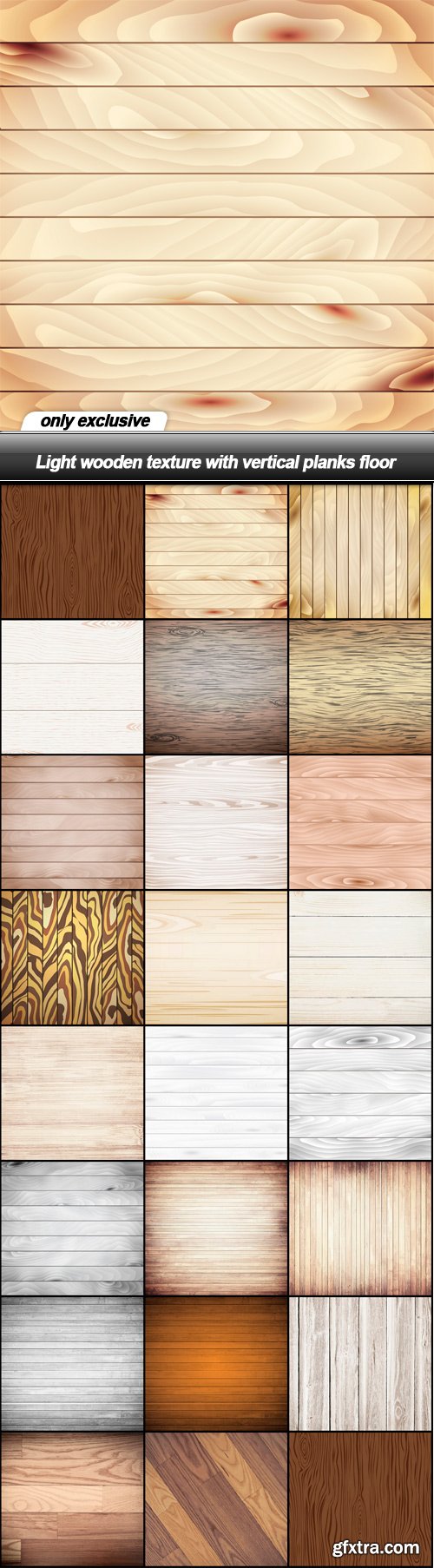 Light wooden texture with vertical planks floor - 23 EPS