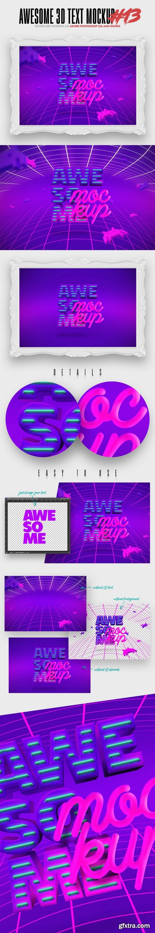 13 Awesome 3D Text Mockup - Ps CS6+ 000098