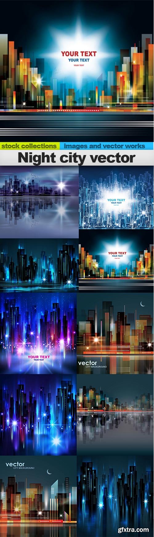 Night city vector, 10 x EPS