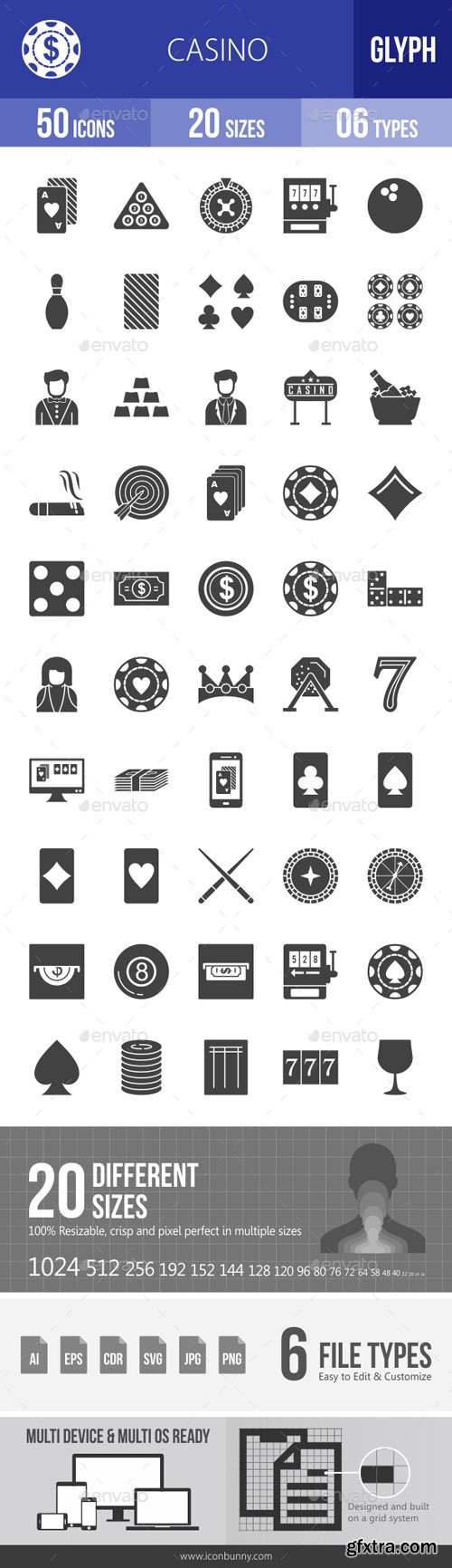 GR - Casino Glyph Icons 18121736