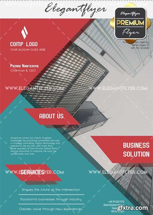 Business Solution V35 Flyer PSD Template + Facebook Cover