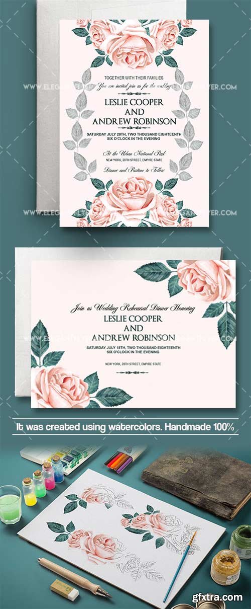 Wedding V1 Invitation PSD Template