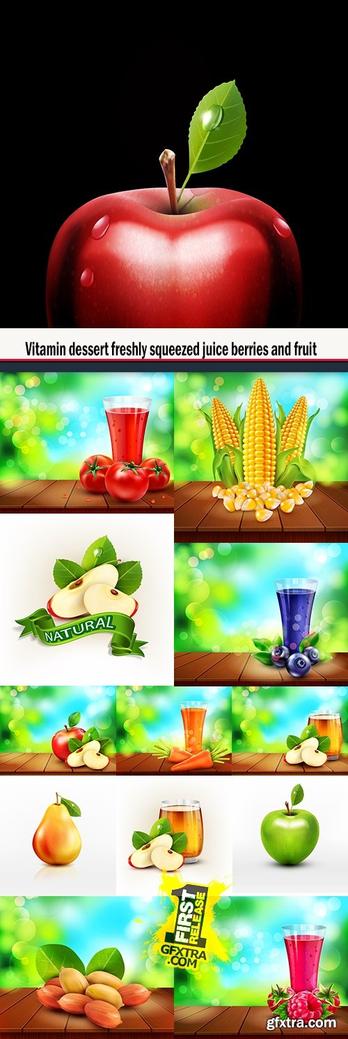 Vitamin dessert freshly squeezed juice berries and fruit