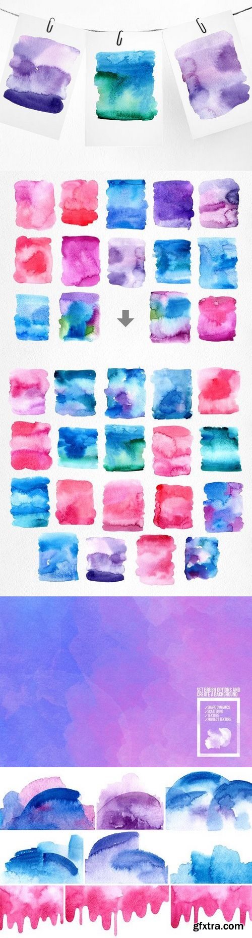 CM - Watercolor brushes+design elements 1274003