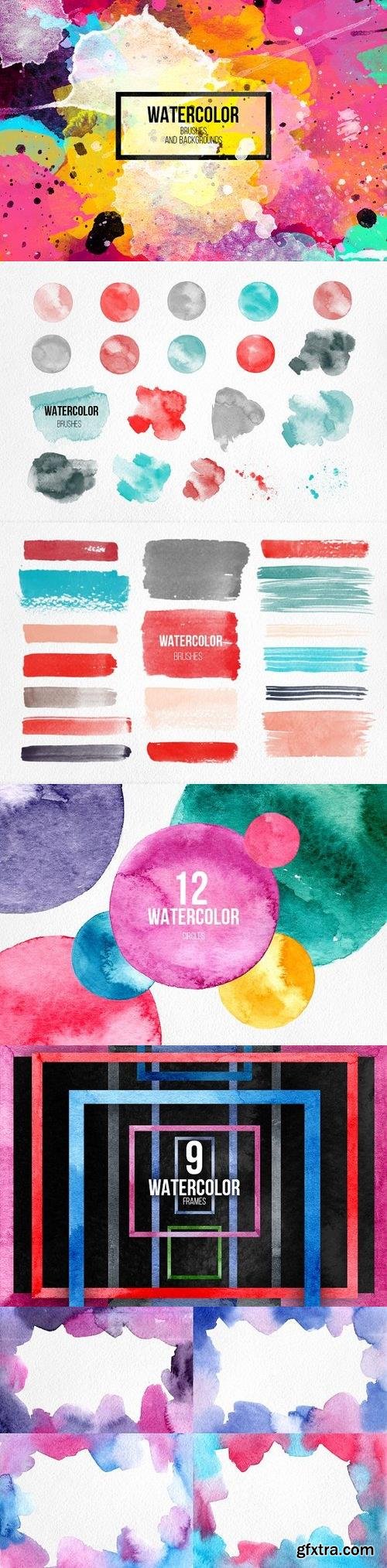 CM - Watercolor brushes+design elements 1274003