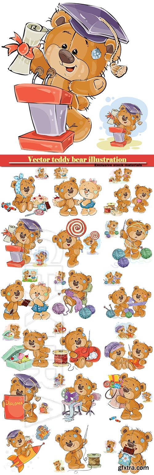 Vector teddy bear illustration