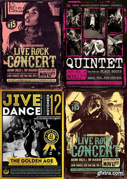 Live Concert Party 3in1 V1 Flyer Template