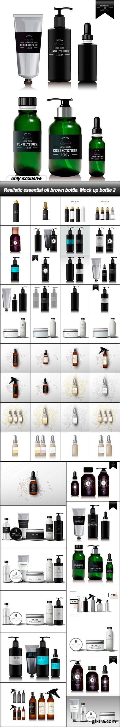 Realistic essential oil brown bottle. Mock up bottle 2 - 48 EPS