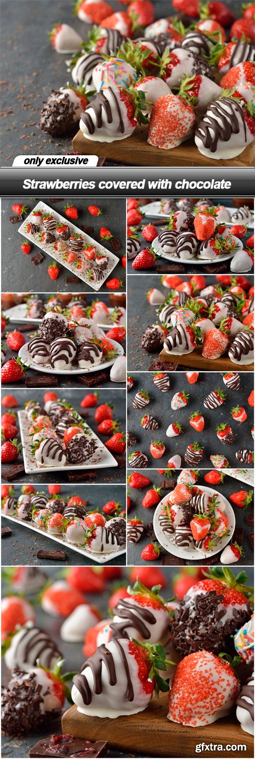 Strawberries covered with chocolate - 9 UHQ JPEG