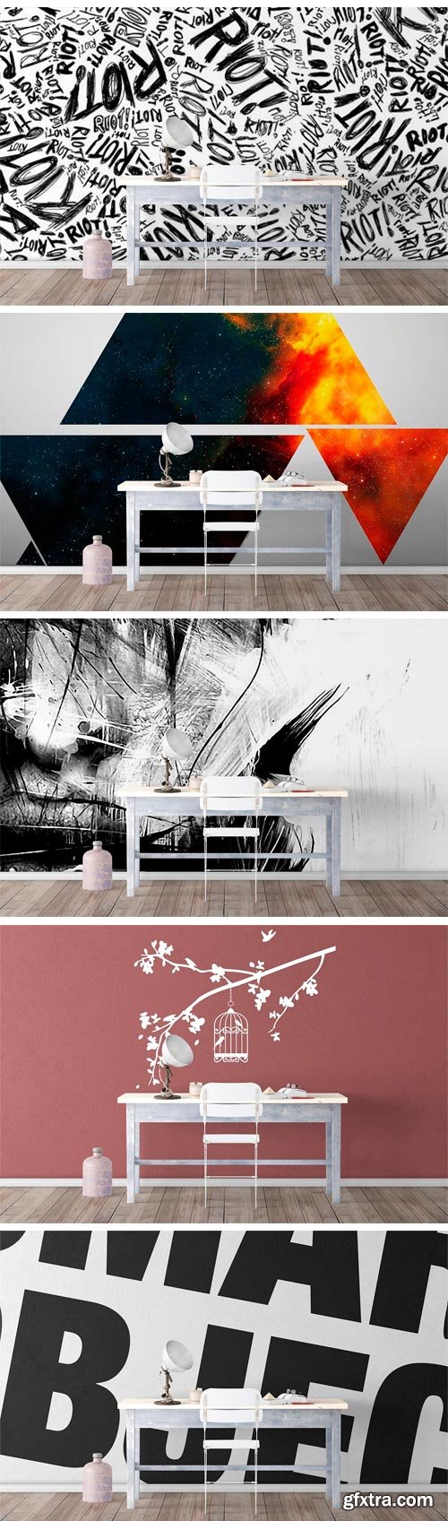 CM 1501577 - Wall Mockup - Sticker Mockup Vol 462