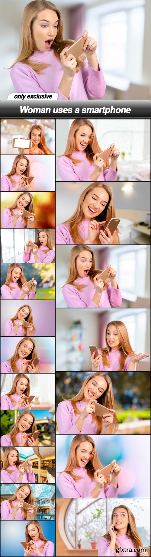 Woman uses a smartphone - 19 UHQ JPEG