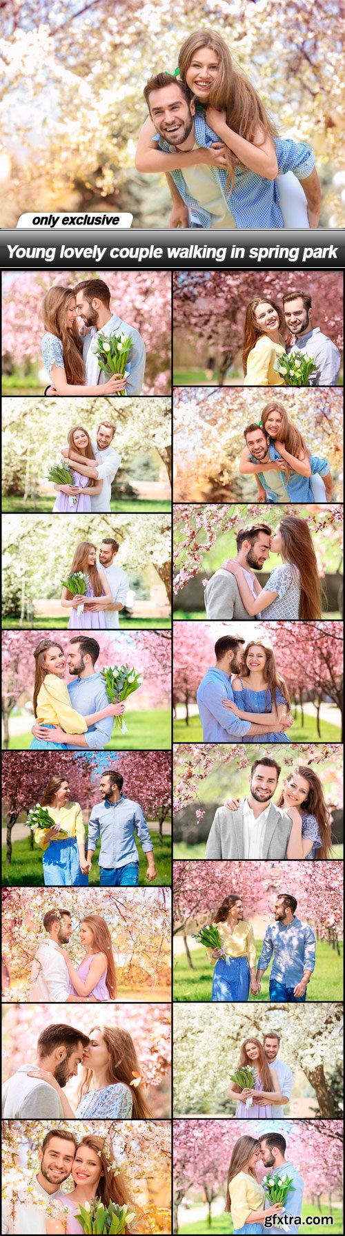 Young lovely couple walking in spring park - 16 UHQ JPEG