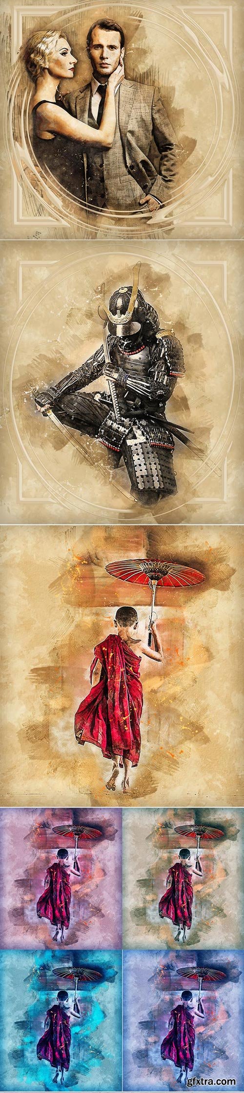 GraphicRiver - Retro Illustrations Photoshop Action - 20002832