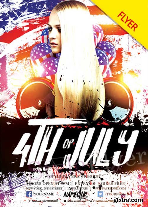 4th of July V29 Flyer PSD Template