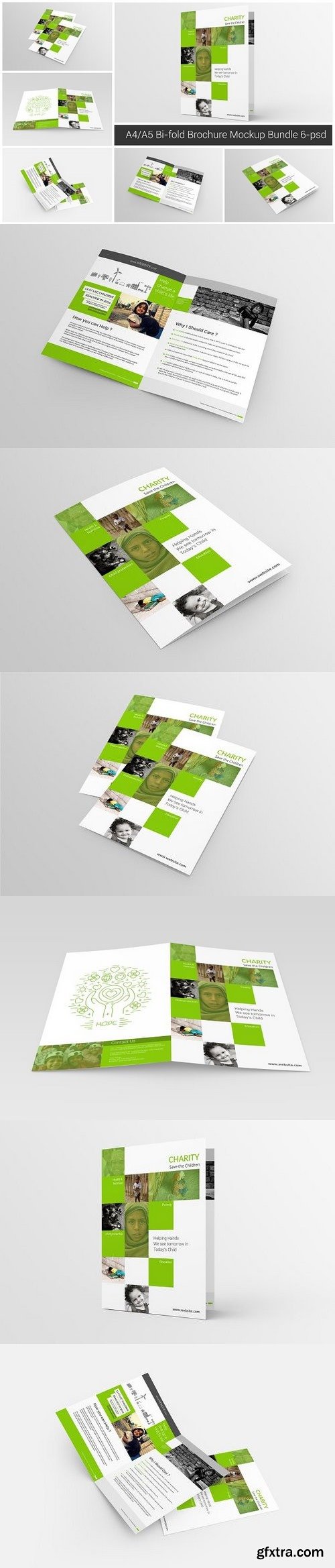 CM - A4/A5 Bi-fold Brochure Mockup Bundle 1261879