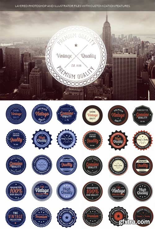 Superpremium badges bundle - Sales - Retro set 2