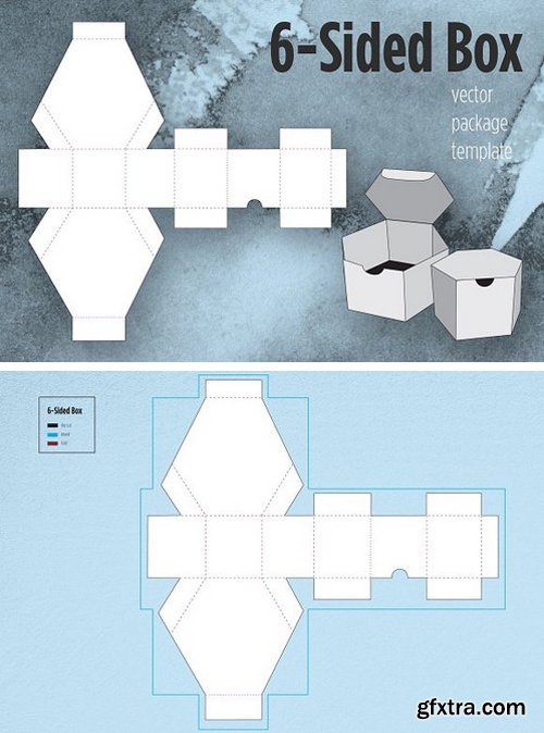 CM - 6-Sided Box Package Template 1494670