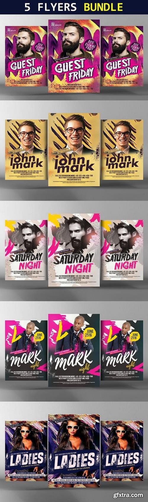 CM - 5 Dj Guest Party Flyers Bundle 1284423