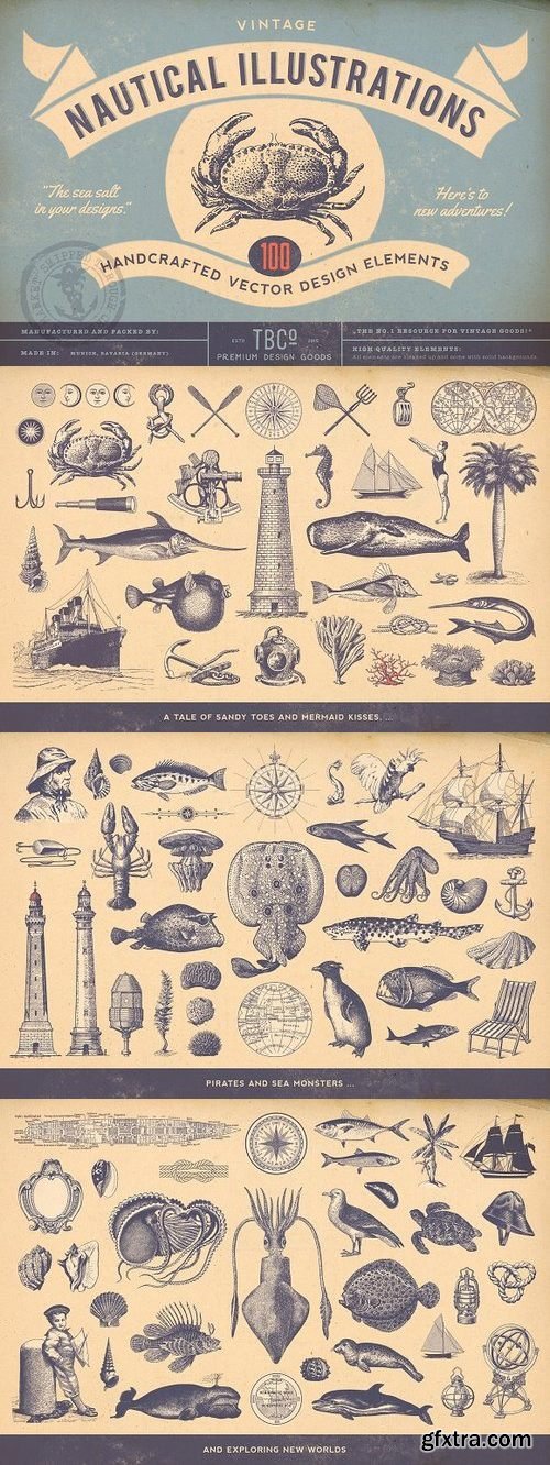 CM - 100 Vintage Nautical Illustrations 324969