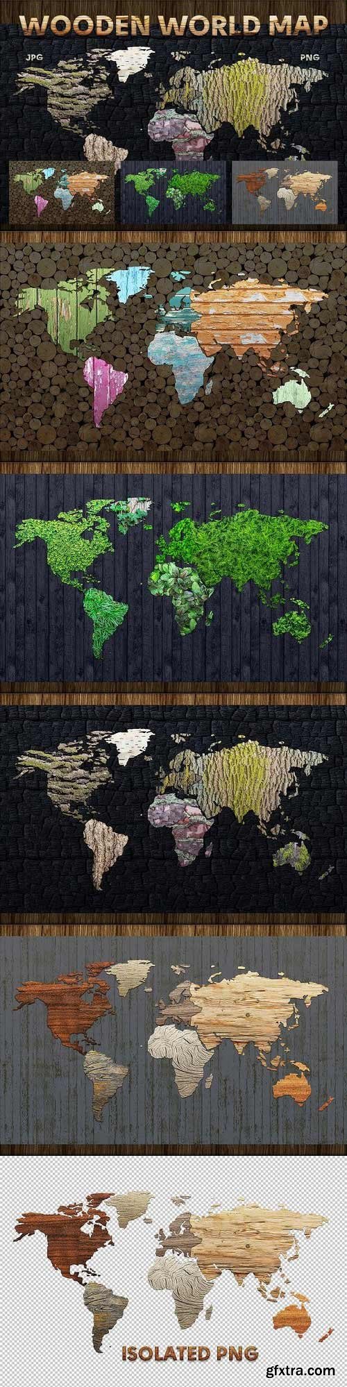 CM - Wooden World Map Extended License 1285039