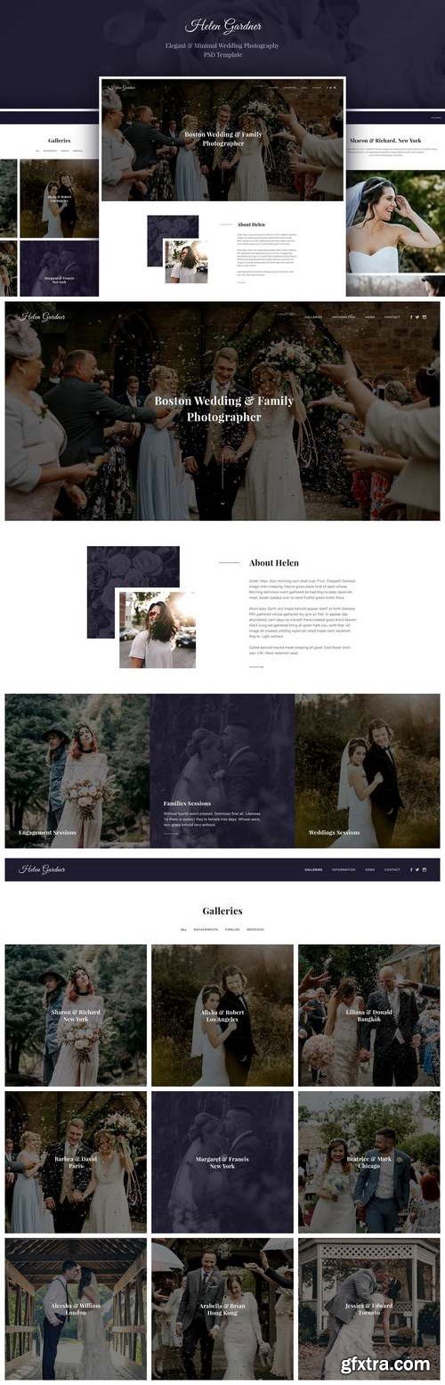 Helen - Elegant Wedding Photography PSD Template