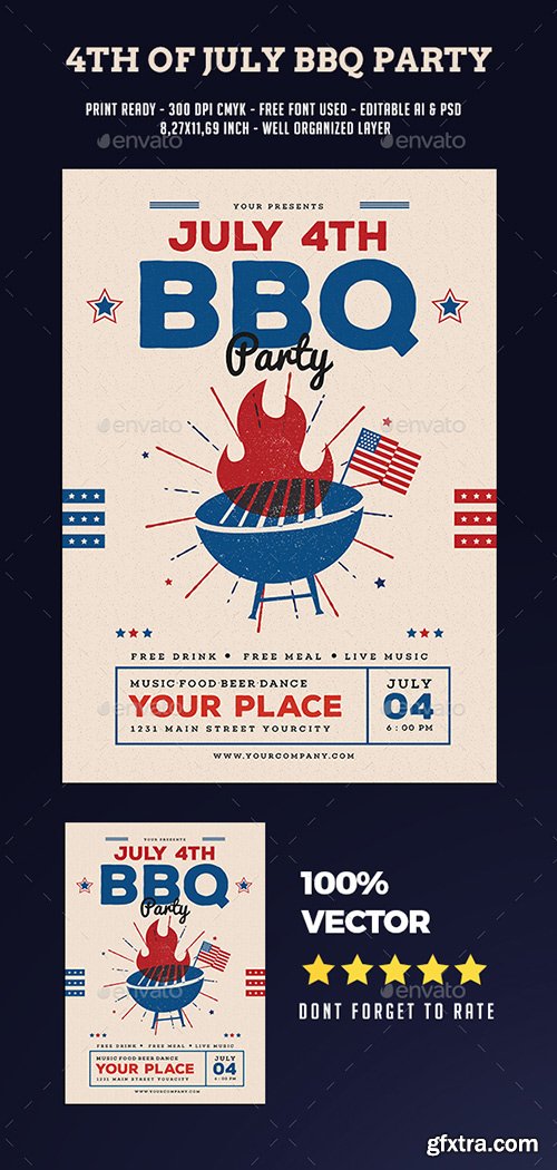 Graphicriver - 4th Of July BBQ Party Flyer 20124538