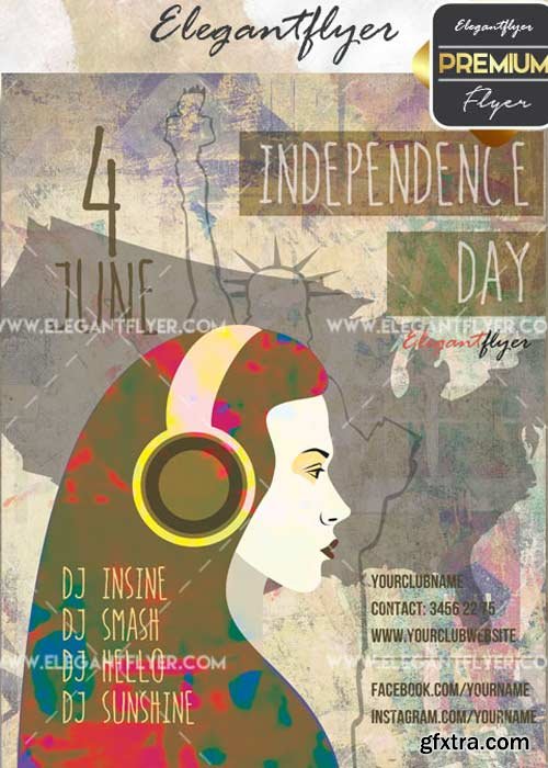 Independece day V22 Flyer PSD Template + Facebook Cover