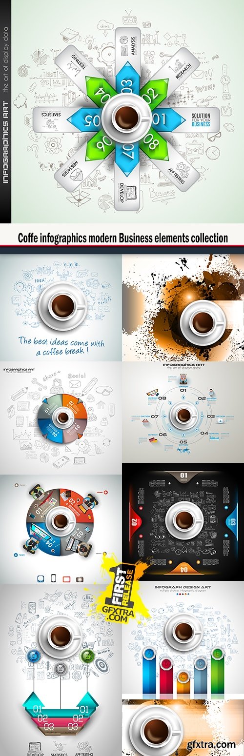 Coffe infographics modern Business elements collection