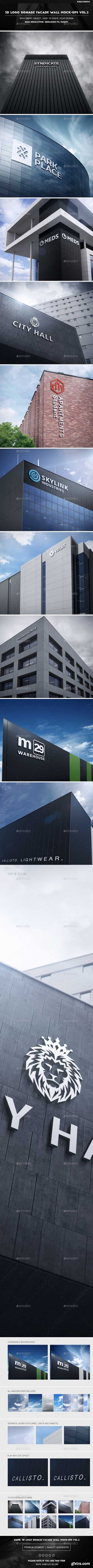 GR - 3D Logo Signage Facade Wall Mock-Ups Vol.2 20086646