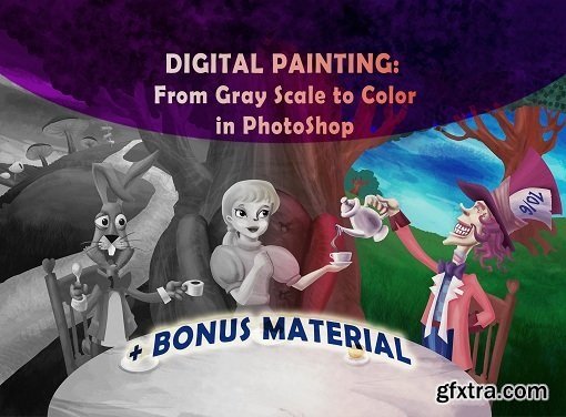 Digital Painting - from gray-scale to color in Photoshop (+ Bonus Resources)