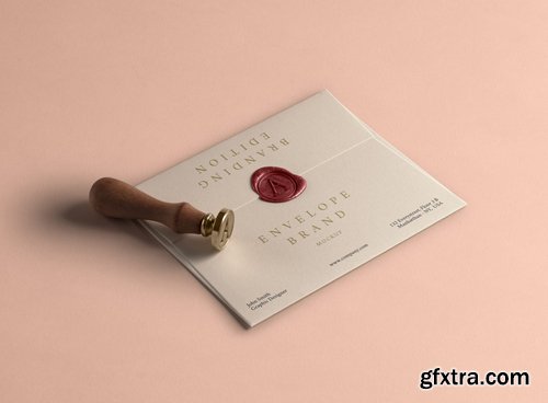 Psd Enveloppe Wax Seal Mockup