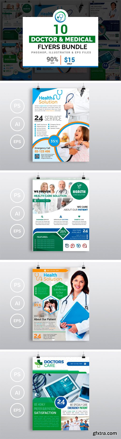 CM 1459861 - 10 Doctor & Medical Flyers Bundle