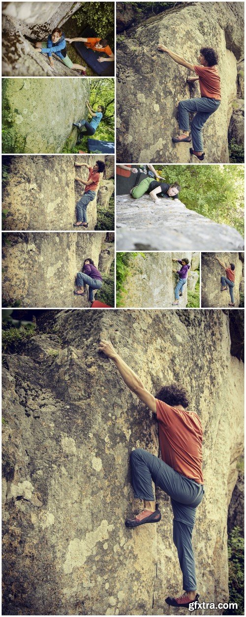 Climber to climb a big wall 9X JPEG