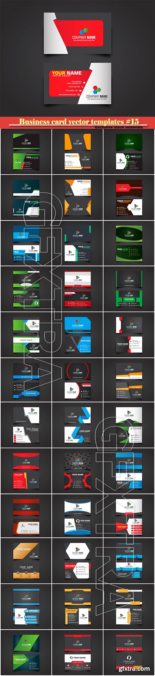 Business card vector templates #15