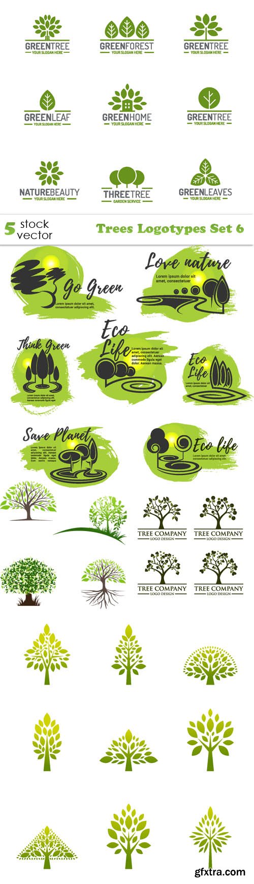 Vectors - Trees Logotypes Set 6