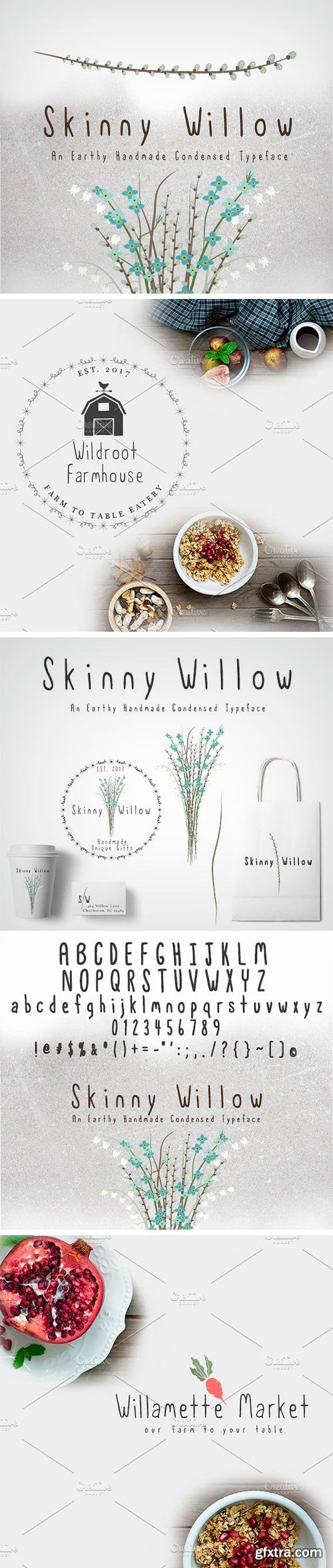 CM 1581011 - Skinny Willow Earthy Handmade Font