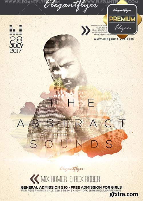 Abstract Sounds Party V28 Flyer PSD Template + Facebook Cover