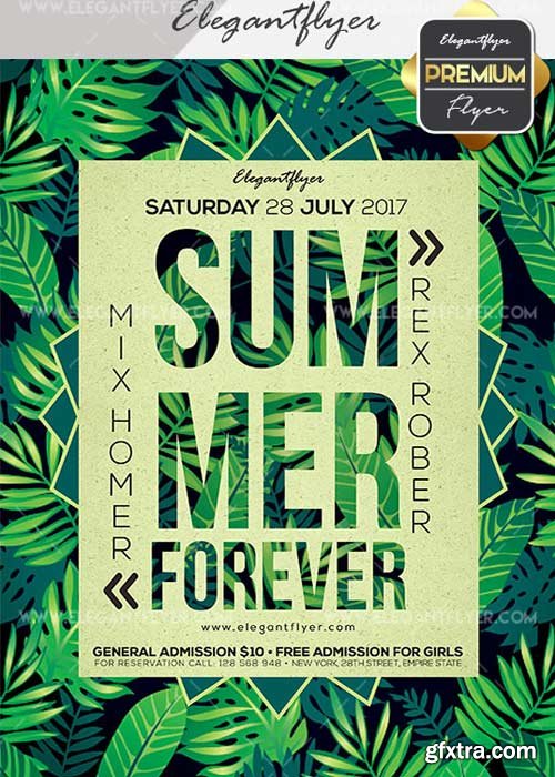 Summer Forever V25 Flyer PSD Template + Facebook Cover
