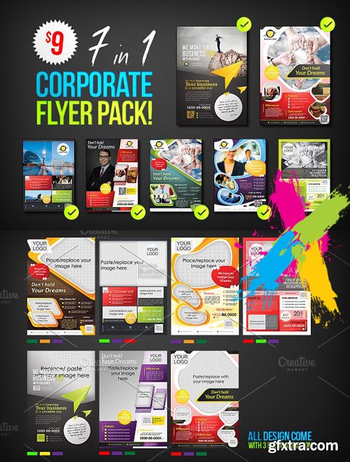 CM - Corporate Flyers Psd Template 7 in 1 1592079