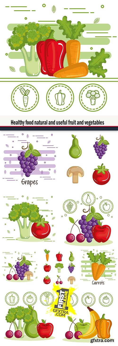 Healthy food natural and useful fruit and vegetables