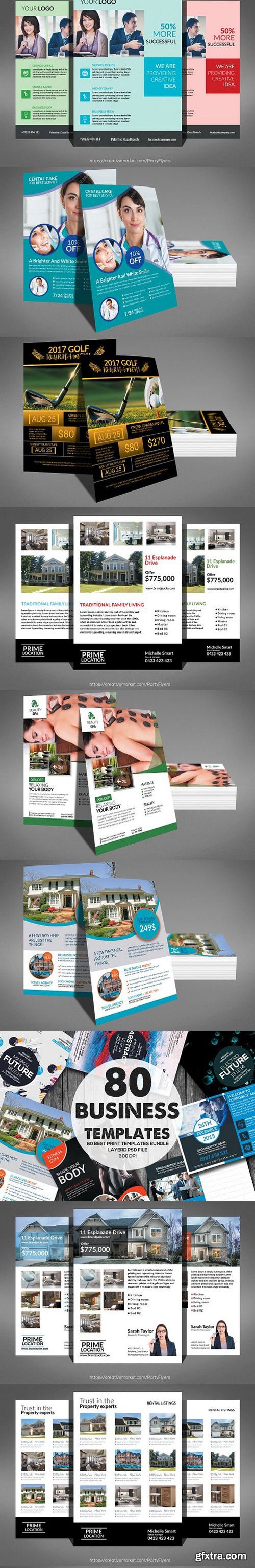 CM - 80 Business Print Templates Bundle 1382889