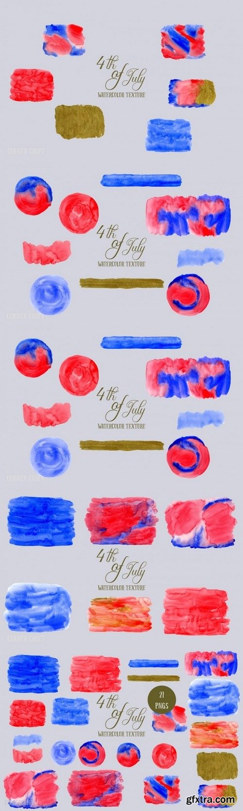 Thehungryjpeg - Watercolor Texture 4th of July 1604963