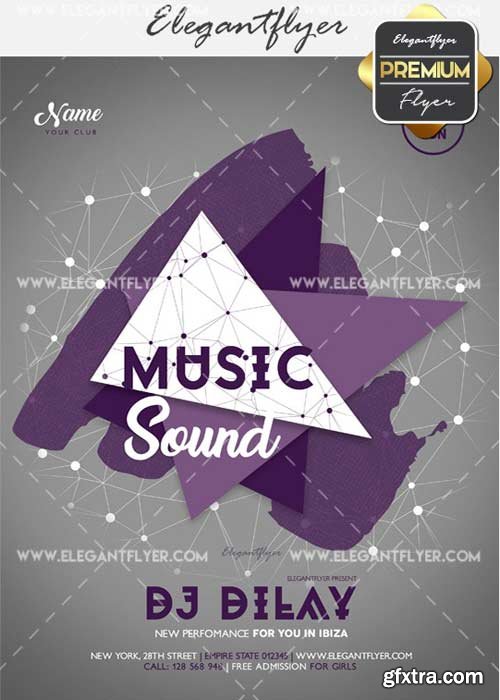 Music Sound V24 Flyer PSD Template + Facebook Cover