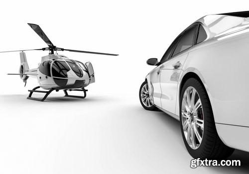 3 D model luxury transport aircraft car SUV helicopter airbus 17 HQ Jpeg