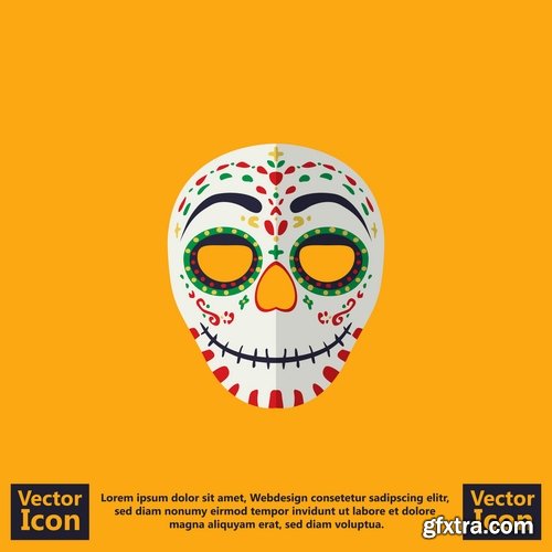 Mask for ritual ethnic drawing icon flyer banner postcard 25 EPS